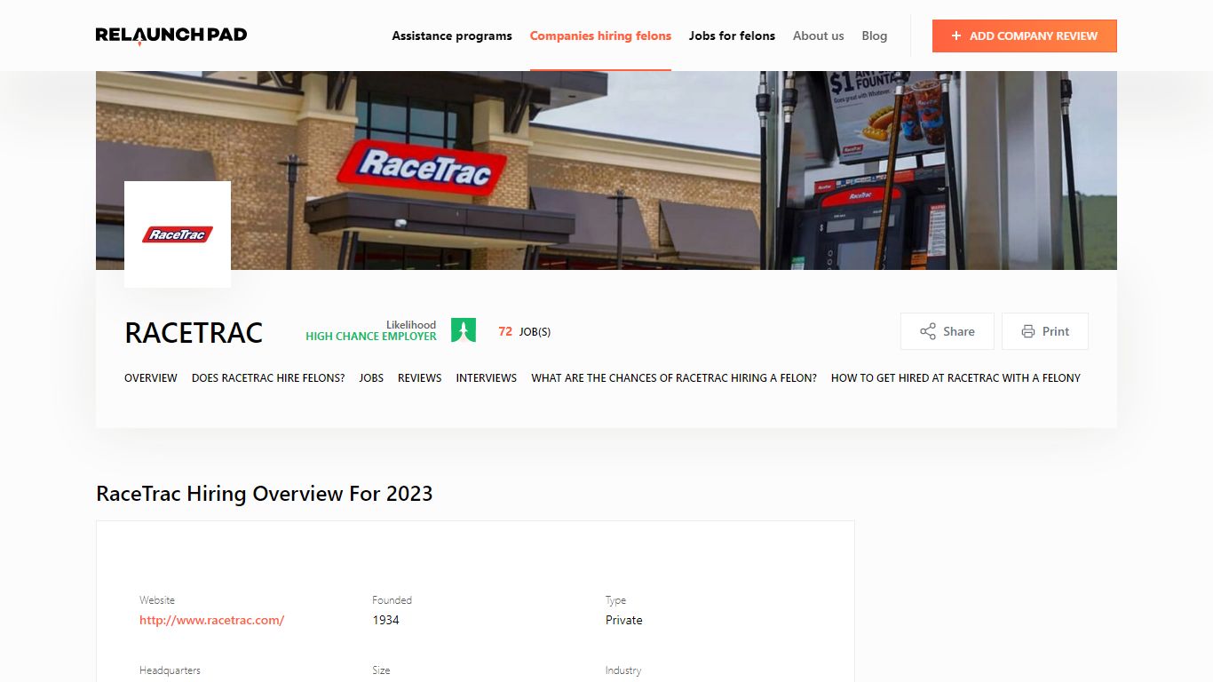 Does RaceTrac Hire Felons in 2023? All the Answers - Relaunch Pad